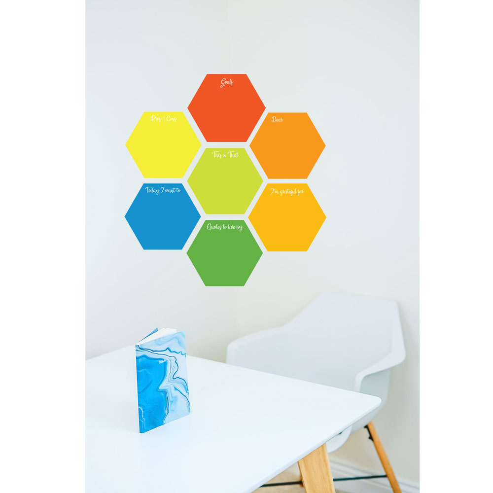 Doodle Dry Erase Hexagon Peel and Stick Wall Decal - RoomMates